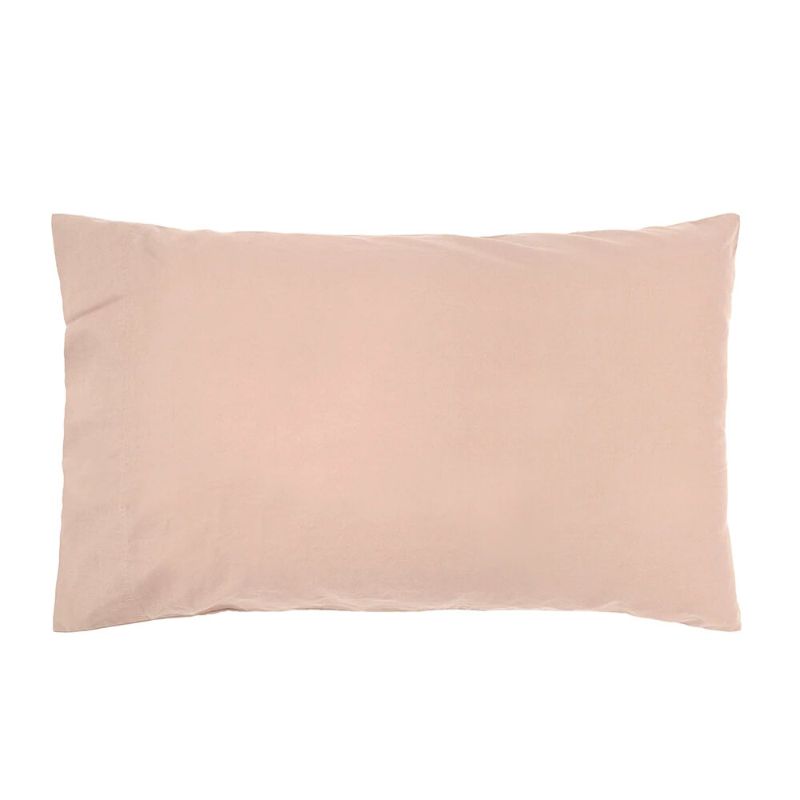 Bambury Temple Organic Cotton King Duvet Cover Set in Rosewater, featuring soft, vintage-washed organic fabric for eco-friendly luxury.