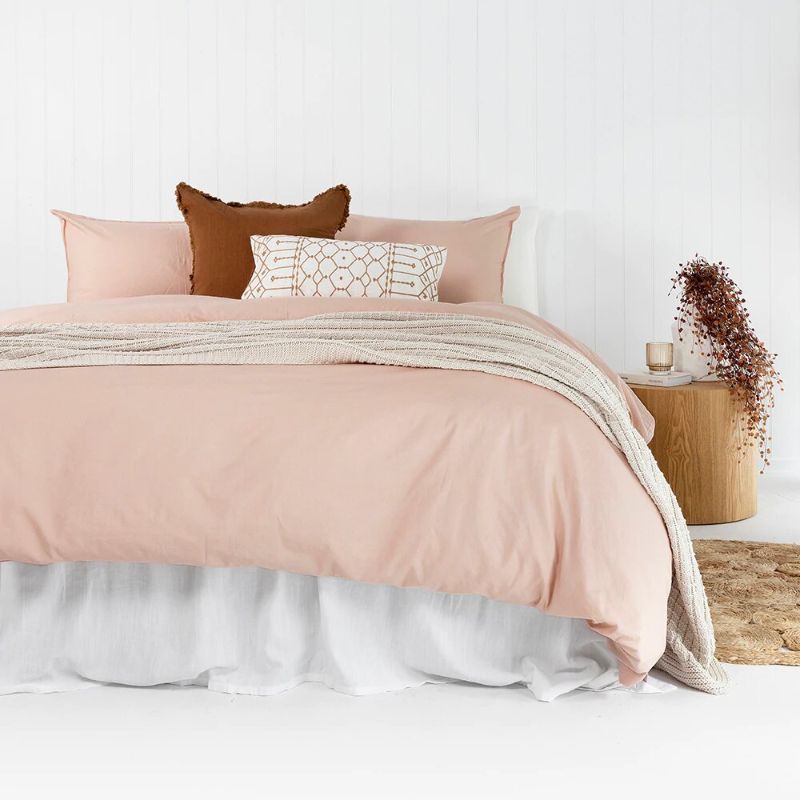 Bambury Temple King Duvet Cover Set in Rosewater, crafted from organic cotton for eco-friendly luxury and softness.