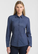 Venture Womens Long Sleeve Shirt - Denim Blue
