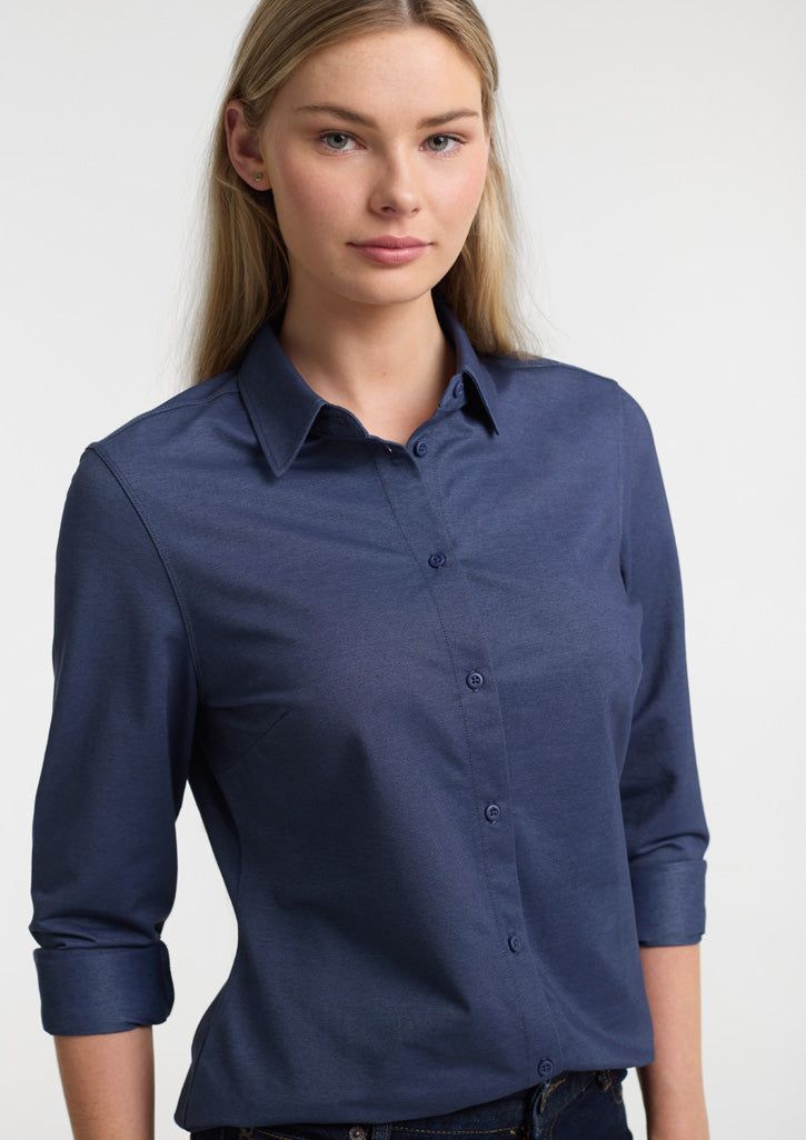 Venture Womens Long Sleeve Shirt - Denim Blue