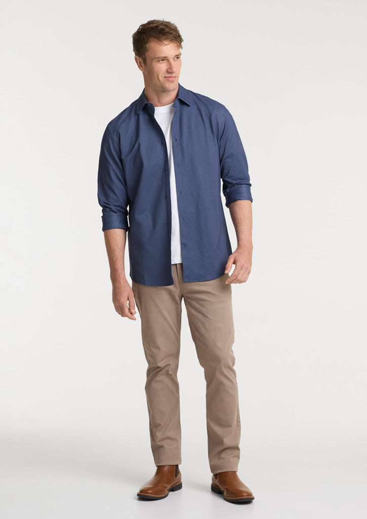 Venture Mens Long Sleeve Shirt - Denim Blue