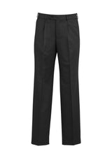 Classic Mens Pleat Pant - Charcoal Marle