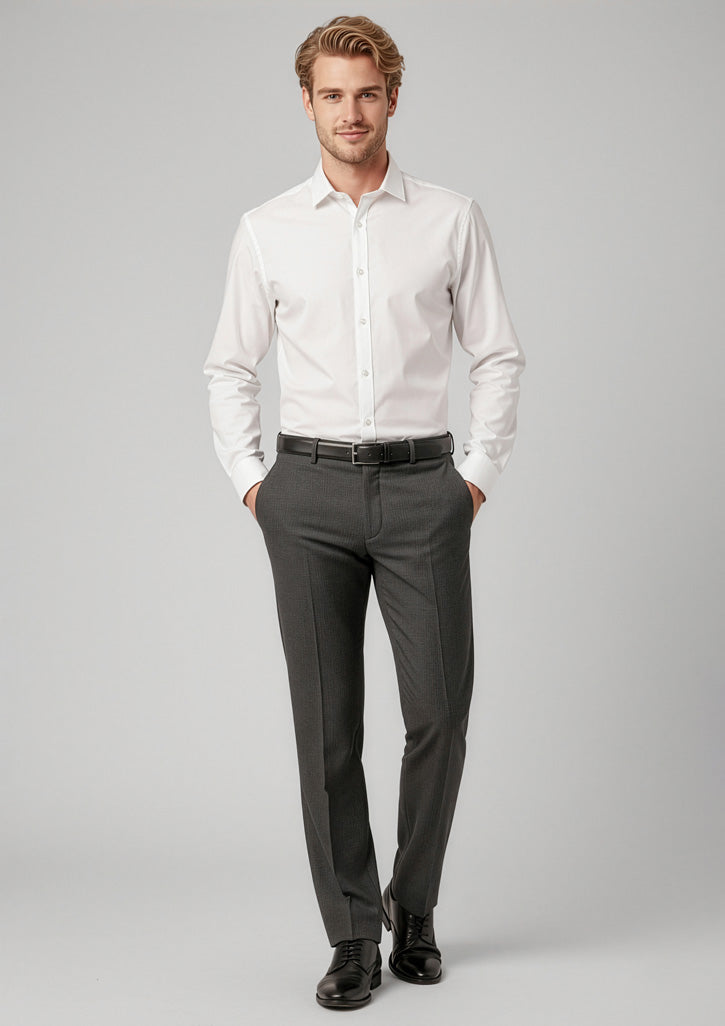 Classic Mens Flat Pant - Charcoal Marle