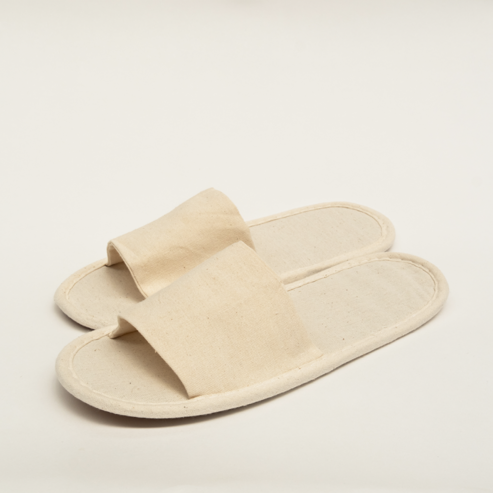 Weavers Slippers Eco Linen Open Toe - Natural