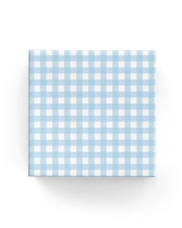 Wrap - Gingham Check on Matte Pale Blue (60cm x 40mtrs)