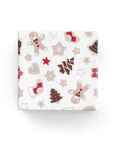 Gift Wrap - Xmas Gingerbread on Matte (Red Chocolate Mocha)