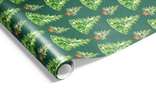 Gift Wrap - Watercolour Trees (Spruce)