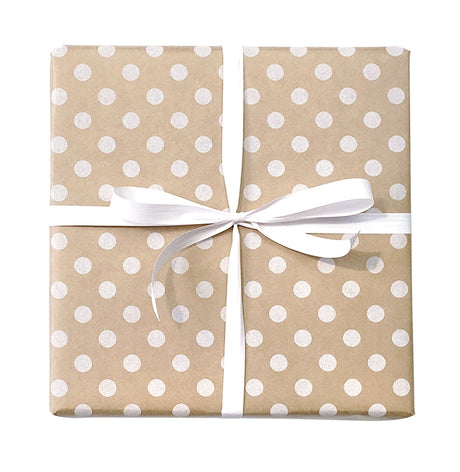 Spot On Kraft wrapping paper roll in white, 600mm x 40m, made from sustainable materials.