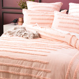 Classic Cotton Vintage washed Tufted Quilt Cover set Super King Blush