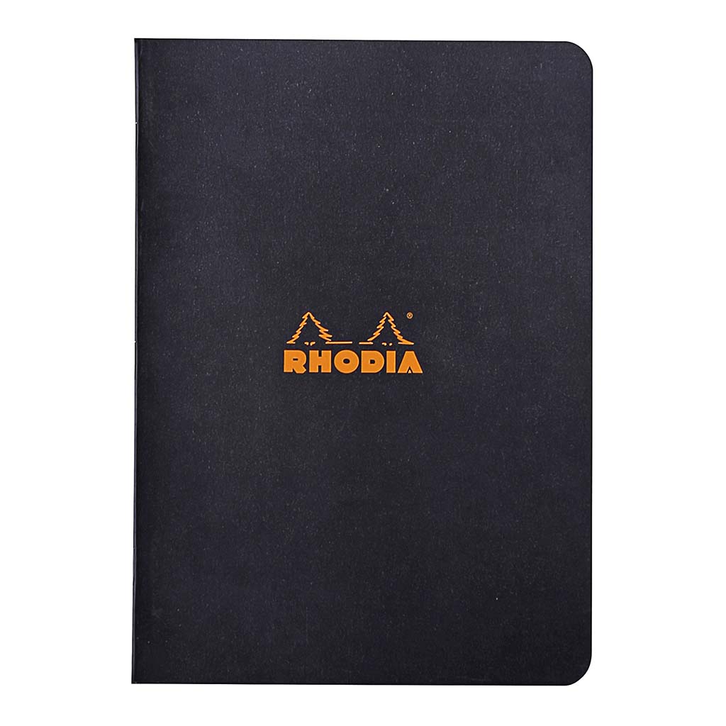 Rhodia Classic Notebook Stapled A5 Lined Black