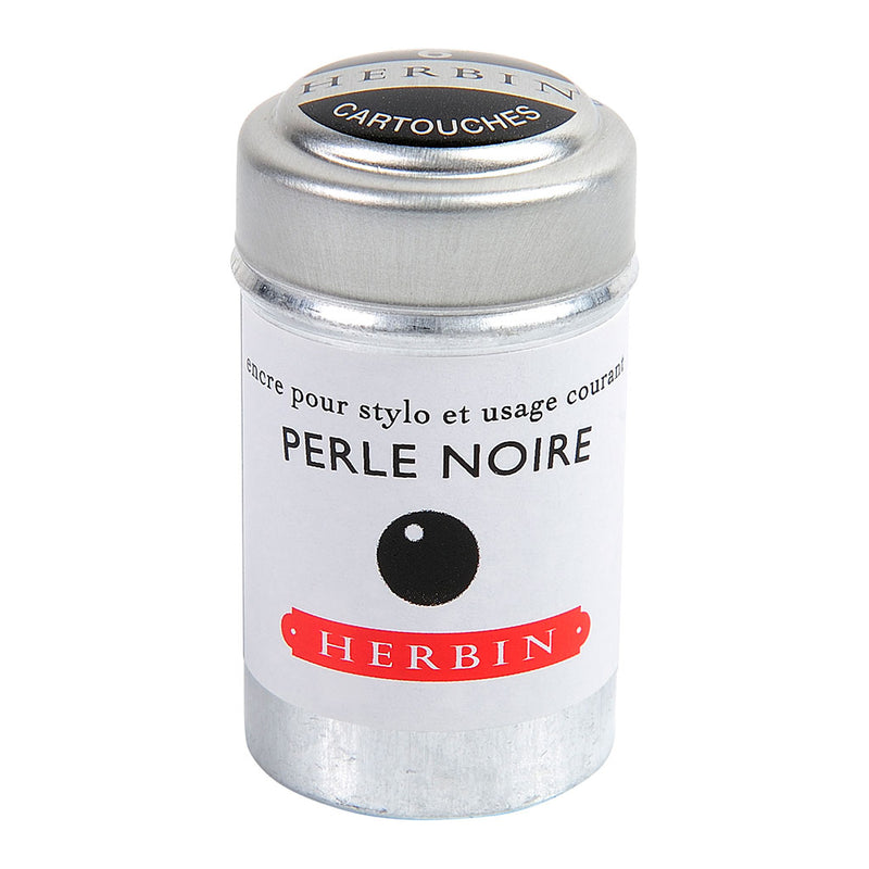 Herbin Writing Ink Cartridge Perle Noire, Pack of 6