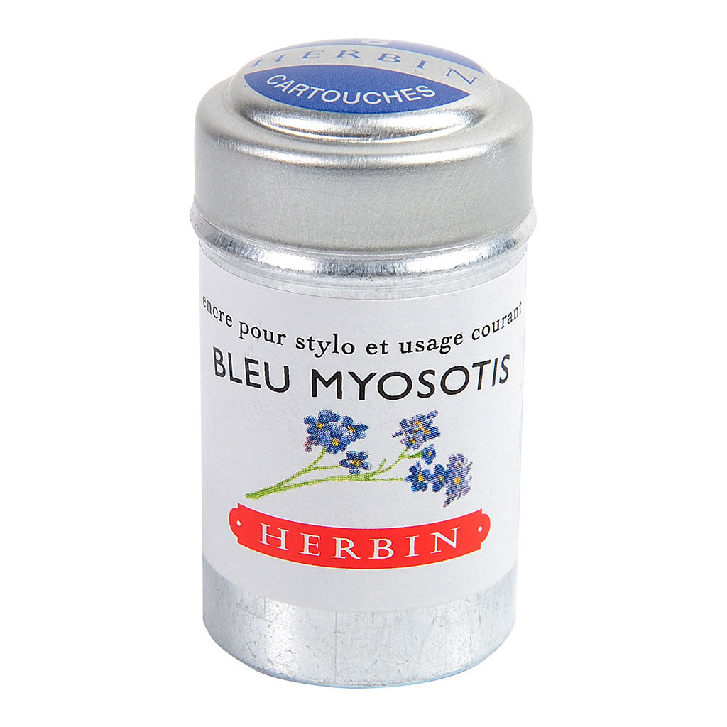 Herbin Writing Ink Cartridge Bleu Myosotis, Pack of 6