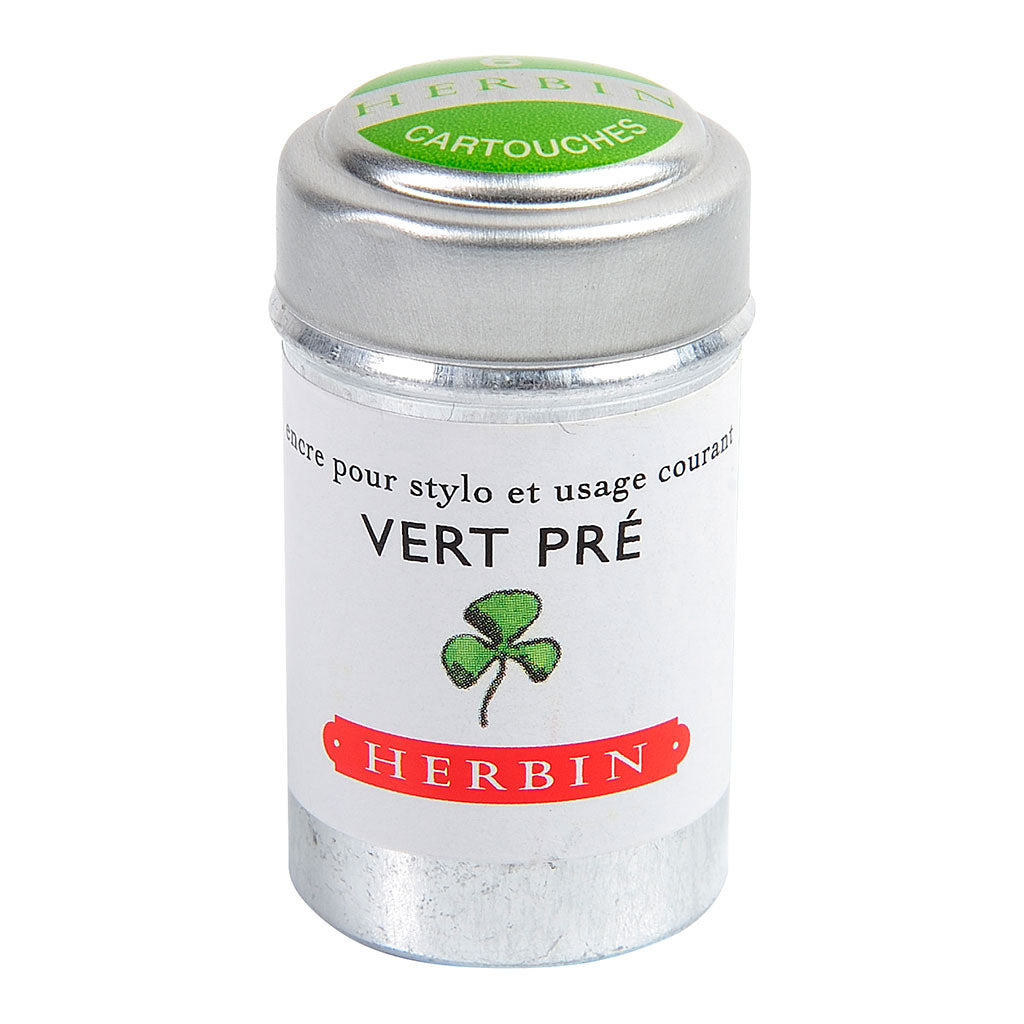 Herbin Writing Ink Cartridge Vert Pre, Pack of 6