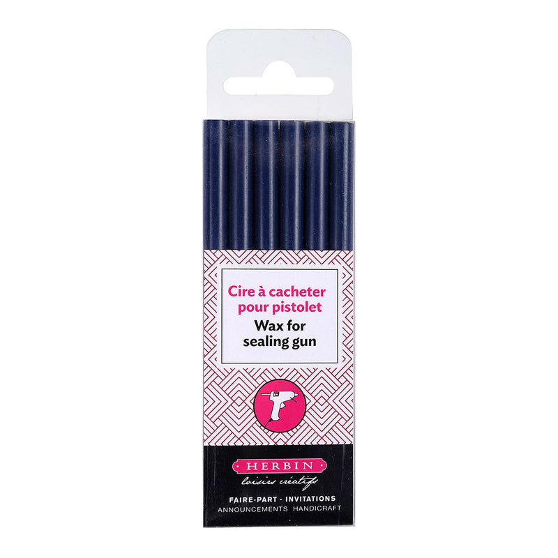 Herbin Wax Gun Sticks Dark Blue, Pack of 6