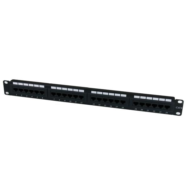 24 Port 1U Rackmount Cat 6 110 Patch Panel