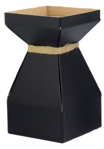 Vaz Medium Transportable Cardboard Vase with Liner in Black. Pack of 10.