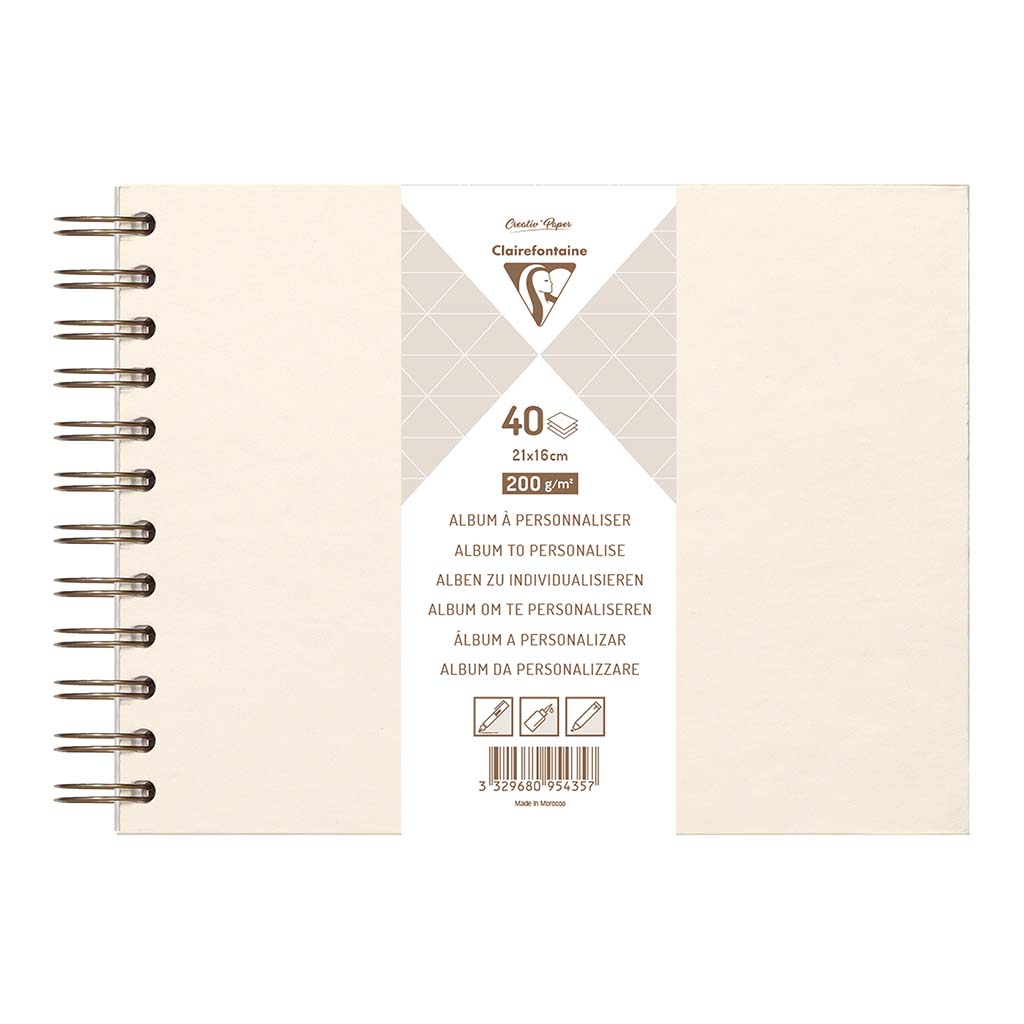 Clairefontaine Hardcover Album 21x16cm Iridescent Ivory