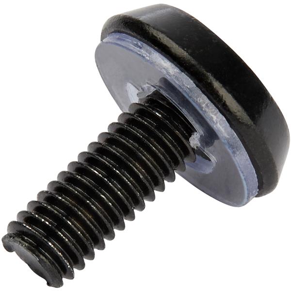 Black 10-32 server rack screws and nuts, 50-pack, designed for easy installation of rack-mounted equipment.