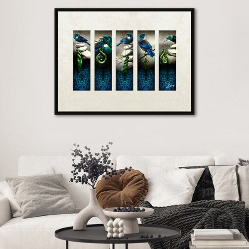 Canvas Art - 5 Tuis (84 x 64.5 x 19.5cm)