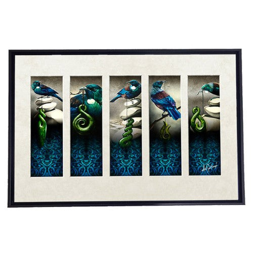 Canvas Art - 5 Tuis (84 x 64.5 x 19.5cm)