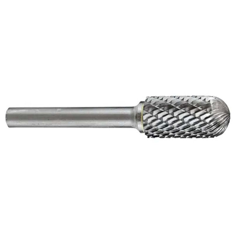 Holemaker Carbide Burr with 1/4" head and 1/2" flute, ideal for precision metalwork and contouring ferrous materials.