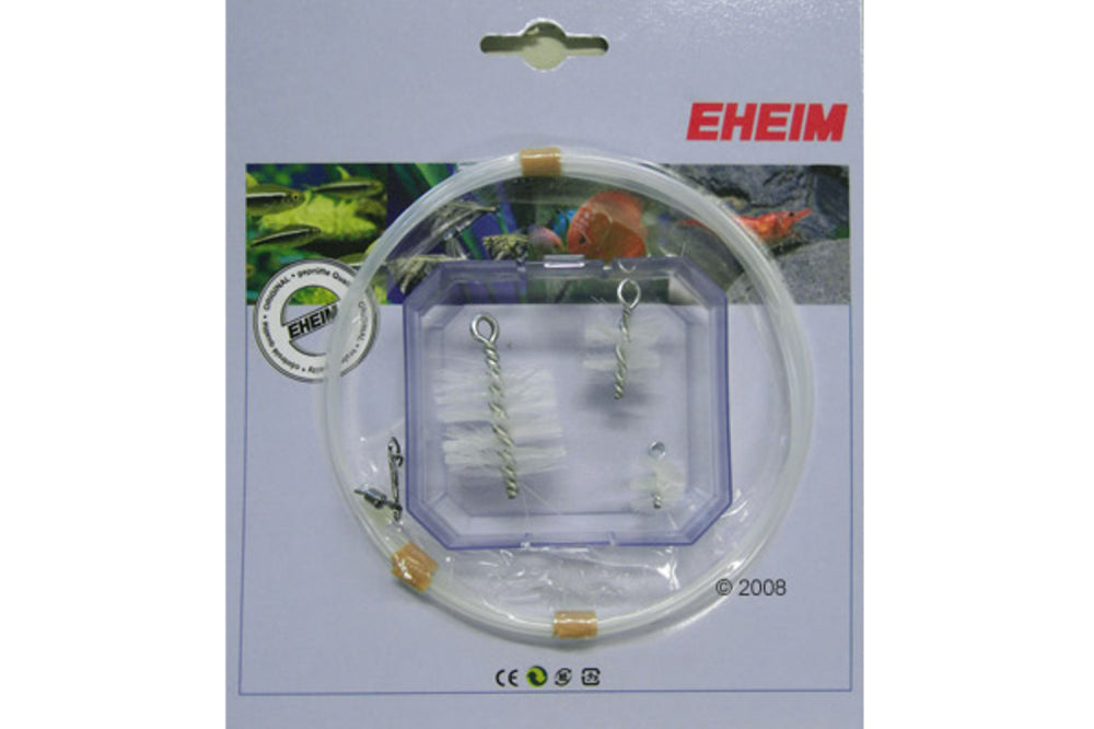 Eheim Flexi Brush Set for aquarium maintenance, includes cleaning pipe and three brushes for various tubing sizes.