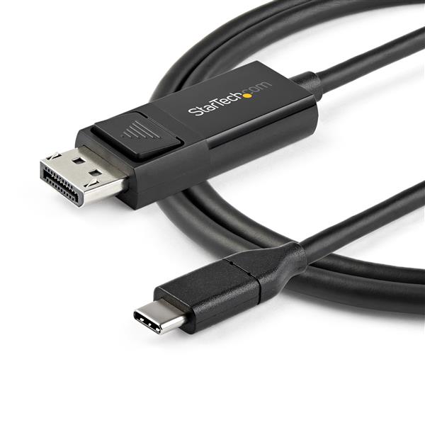 1 m USB C to DisplayPort 1.2 cable for 4K video/audio, bidirectional support, 3.3 ft length, easy plug-and-play setup.