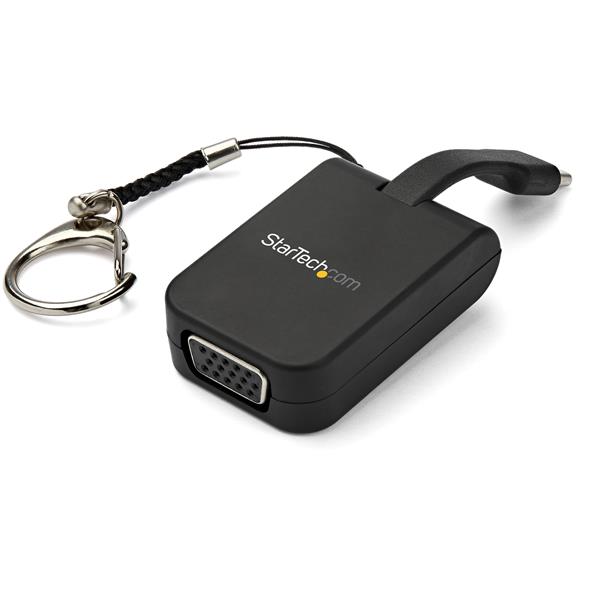 Portable USB C to VGA Adapter with Keychain - 1080p