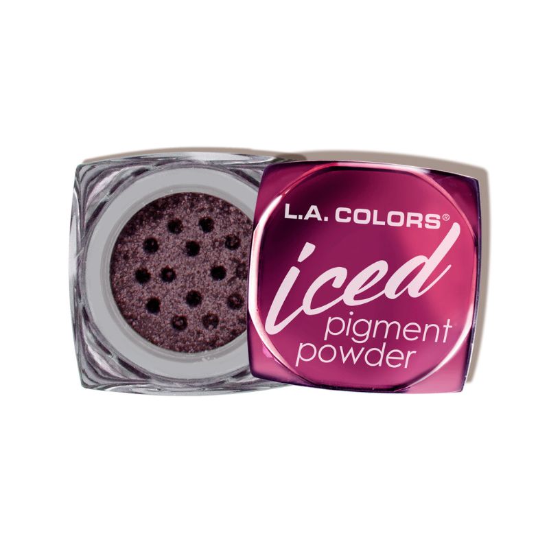 Iced Pigment Powder in metallic cube packaging, offering 12 vibrant, buildable shades for bold, frosted eye looks.