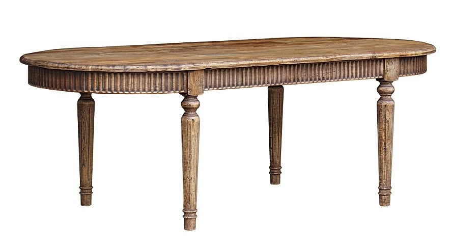 Oval Dining Table - Vintage Elm Reclaimed Elm (2.26m X 1m X 76cm)