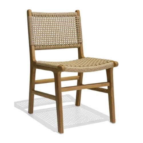 Dining Chair - Reclaimed Oak & Rattan (90 X 51 X 38cm)