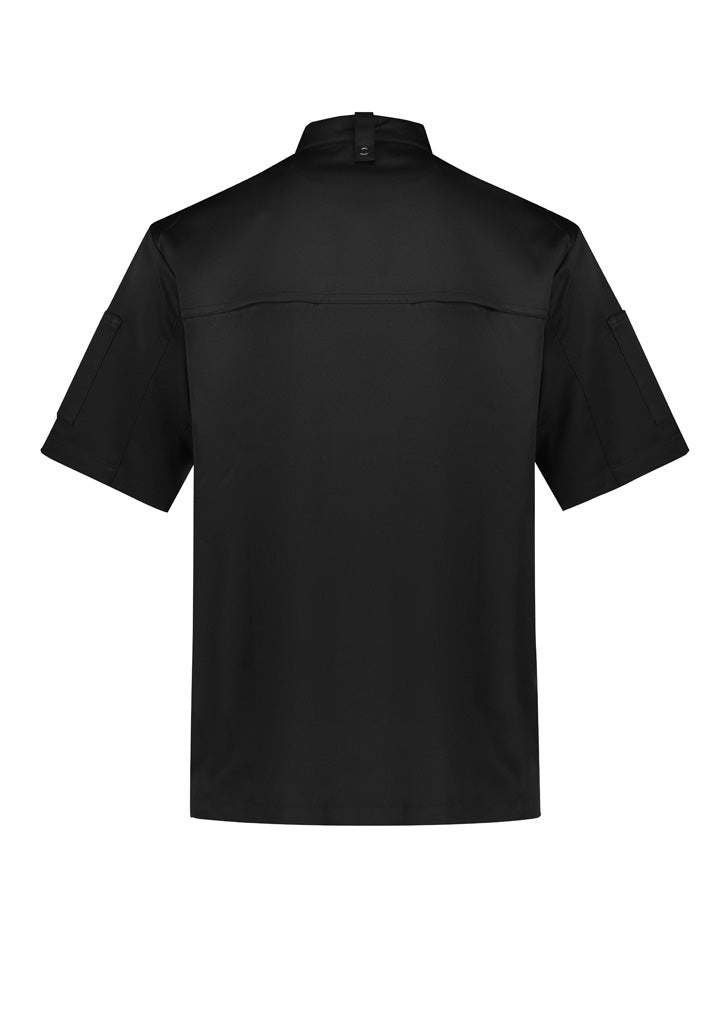 Zest Mens Short Sleeve Chef Jacket - Black