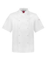 Zest Mens Short Sleeve Chef Jacket - White