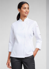 Alfresco Womens Long Sleeve Chef Jacket - White