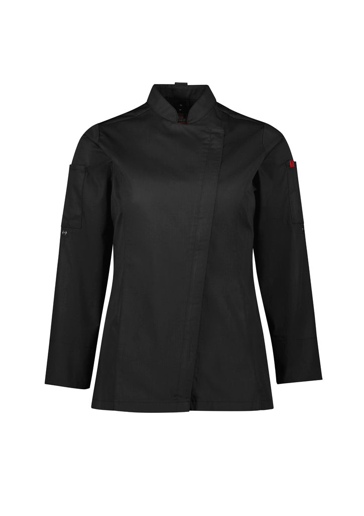 Alfresco Womens Long Sleeve Chef Jacket - Black