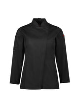 Alfresco Womens Long Sleeve Chef Jacket - Black