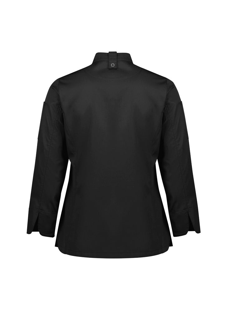 Alfresco Womens Long Sleeve Chef Jacket - Black