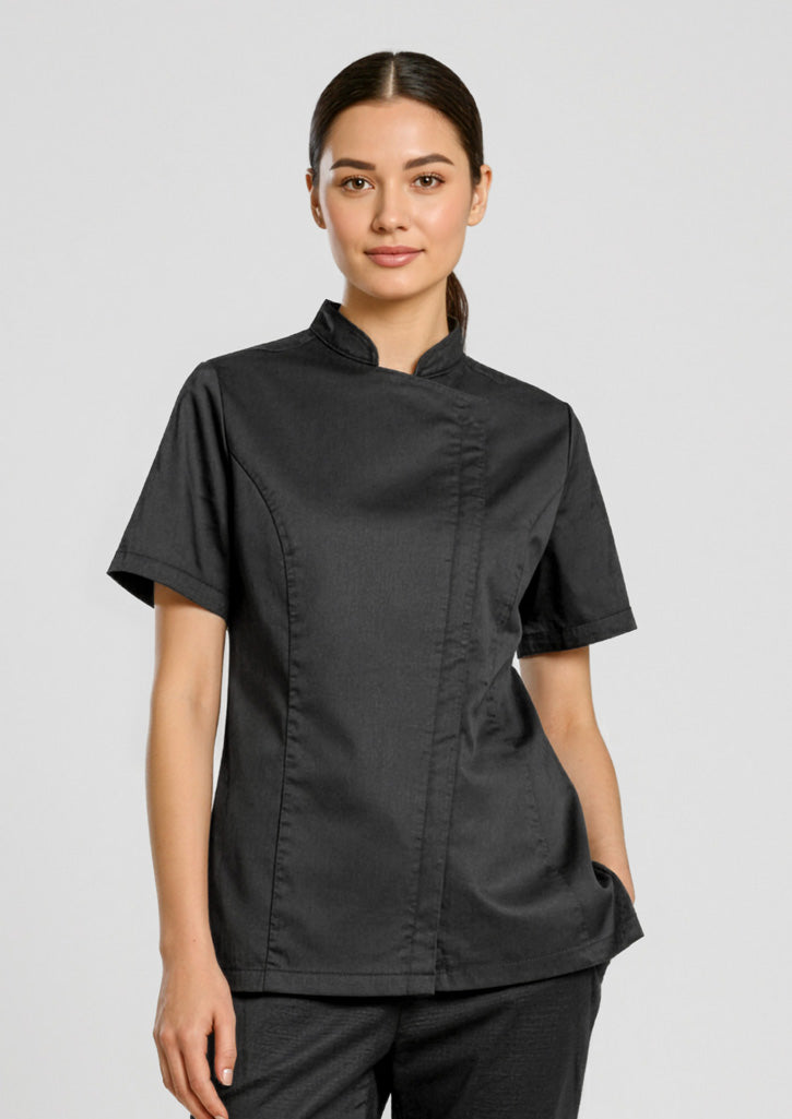Alfresco Womens Short Sleeve Chef Jacket - White