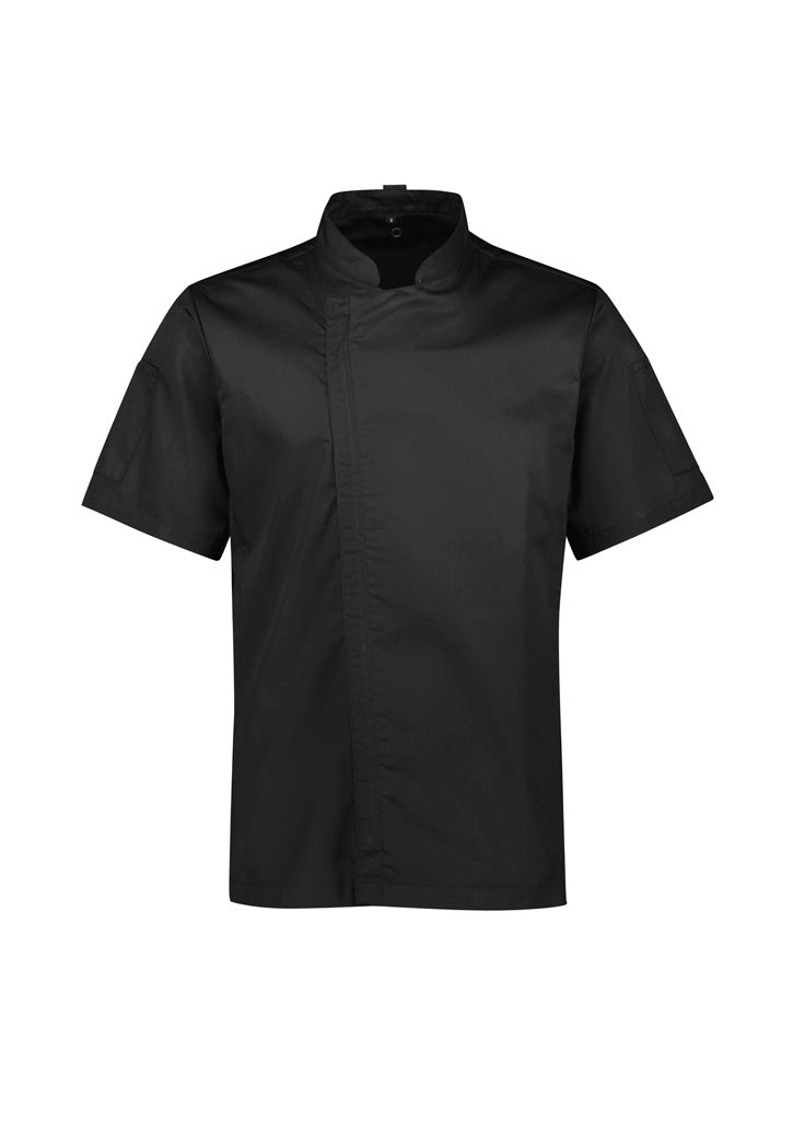 Alfresco Mens Short Sleeve Chef Jacket - Black