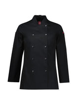 Gusto Womens Long Sleeve Chef Jacket - Black