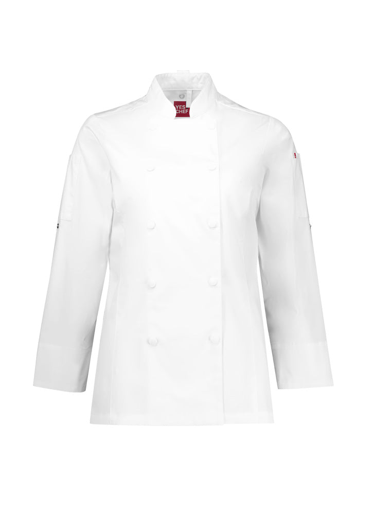 Gusto Womens Long Sleeve Chef Jacket - White