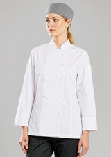Gusto Womens Long Sleeve Chef Jacket - White