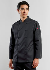 Gusto Mens Long Sleeve Chef Jacket - Black
