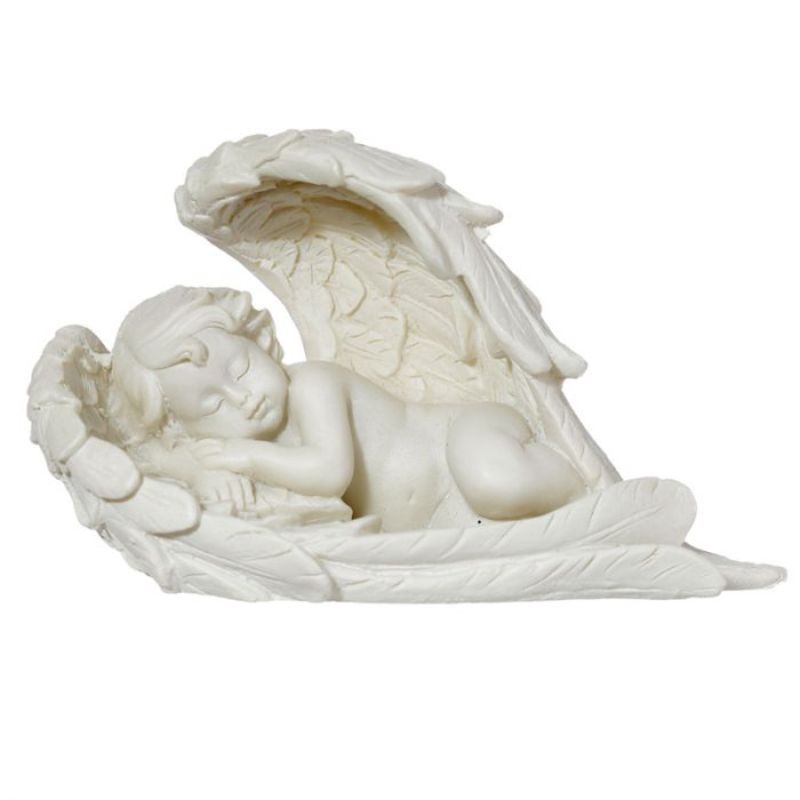 Ornament - Cherub Sleeping Long Wings (Set of 4)