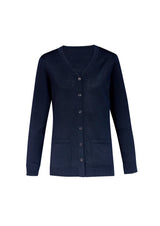 Button Front Womens Knit Cardigan - Navy