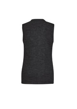 Button Front Womens Knit Vest - Charcoal