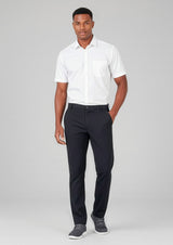 Comfort Waist Mens Flat Front Pant - Black