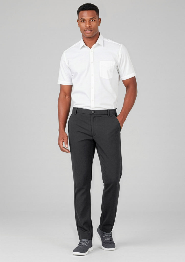 Comfort Waist Mens Flat Front Pant - Charcoal