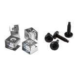 High-quality 10-32 server rack screws and slide-on cage nuts for secure mounting, ideal for servers and network equipment.