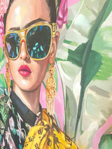 Contemporary Frida Natural Framed Canvas Wall Art 80x120cm